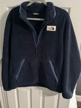 The North Face Navy Sherpa Half-Zip Pullover